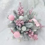 Aranjament decorativ - Craciun Pudrat in Roz - imagine 3